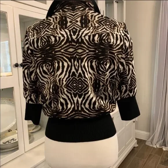 Alberto Makali Zip-Front Silk Jacket Sz Med - Picture 4 of 6